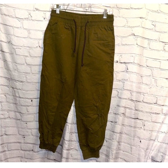 Carmar Los Angeles Pants Sz M Women’s Green Twill Elastic Waist and Hems Cotton - Picture 1 of 4